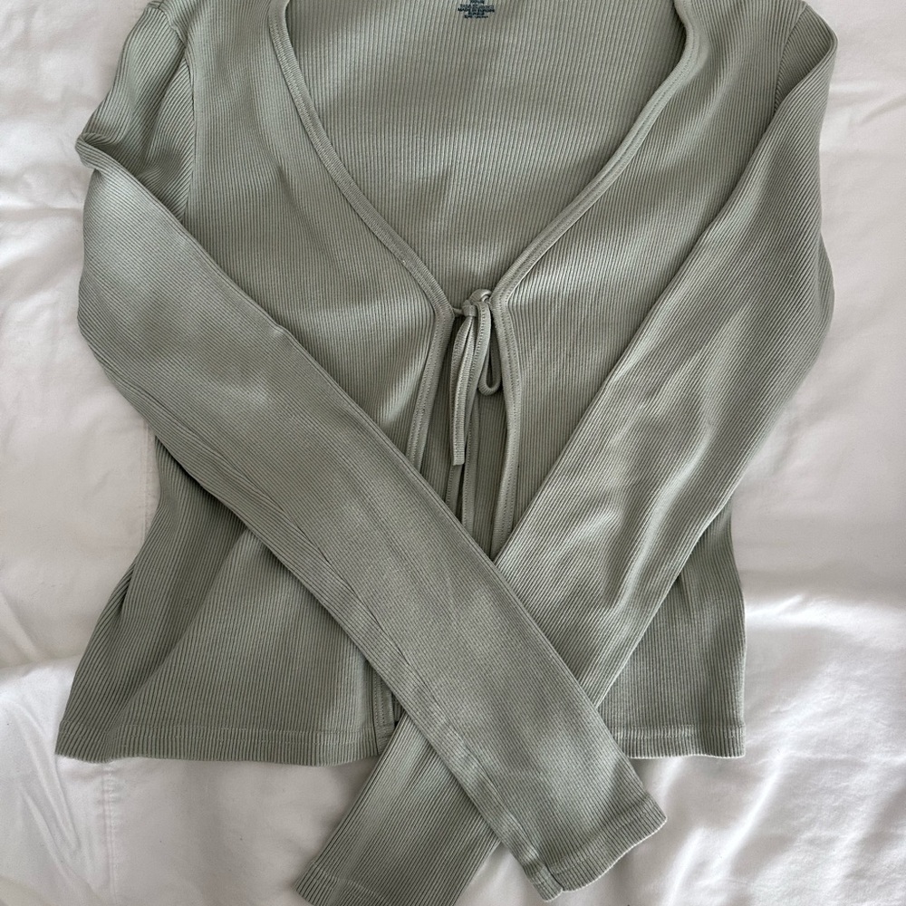 Brandy Melville Light Green Ribbed Top